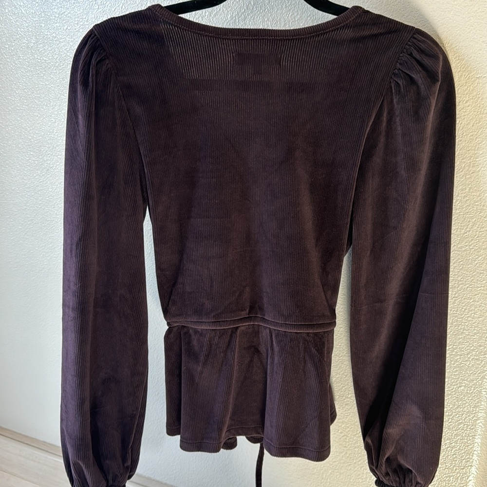 Madewell corduroy tie-front faux-wrap top - Picture 10 of 10